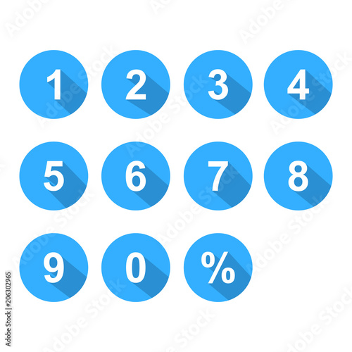 number set icon blue color isolated vector