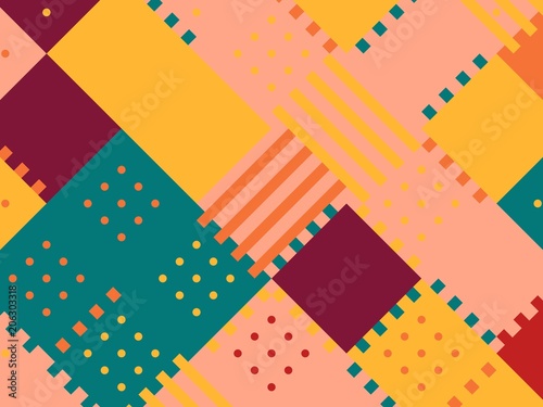Colored abstract flat pattern background. Geometric hipster patch