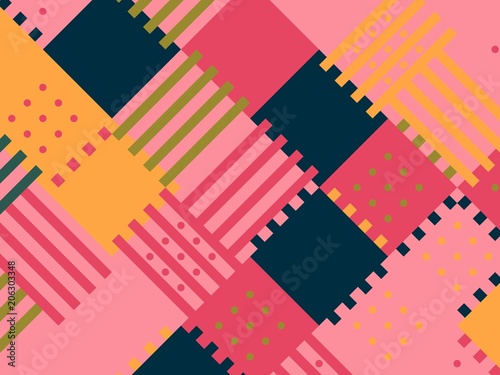 Colored abstract flat pattern background. Geometric hipster patch