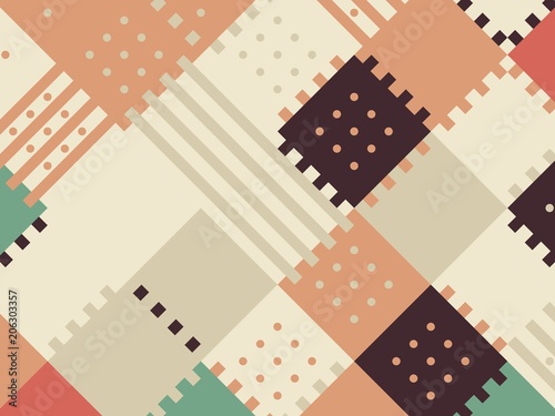Colored abstract flat pattern background. Geometric hipster patch