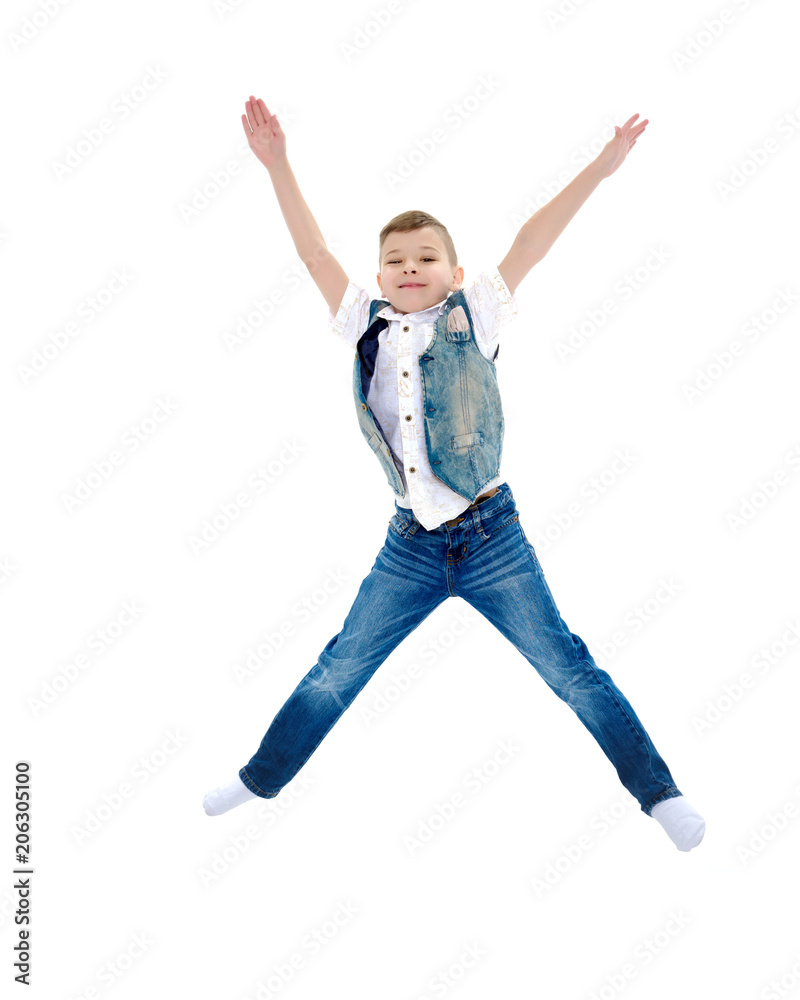 Little boy jumping Little boy jumping