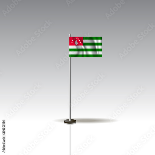 Flag Illustration of the country of Abkhazia. National Abkhazia flag isolated on gray background. Abkhazia Flag Flat Web Mobile Icon. Vector. EPS10