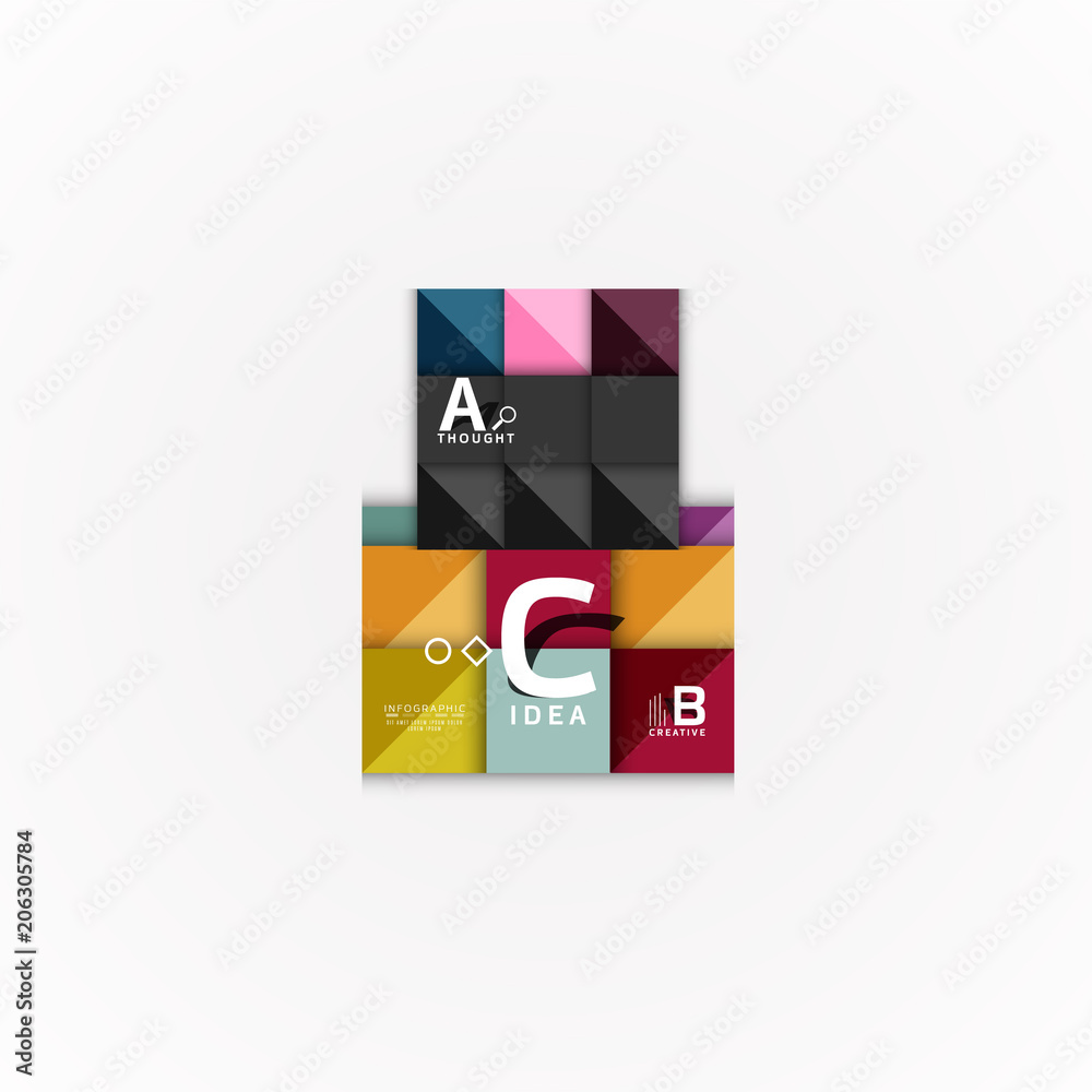 Abstract geometric option infographic banners, a b c steps process Abstract geometric option infographic banners, a b c steps process