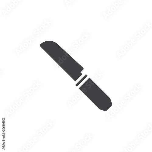Kitchen knife vector icon. filled flat sign for mobile concept and web design. Butter knife simple solid icon. Symbol, logo illustration. Pixel perfect vector graphics