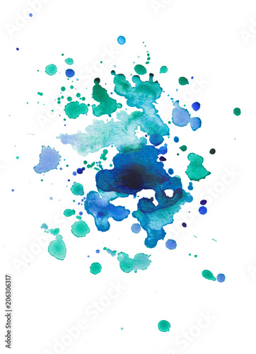 Blue Watercolor Splatter 