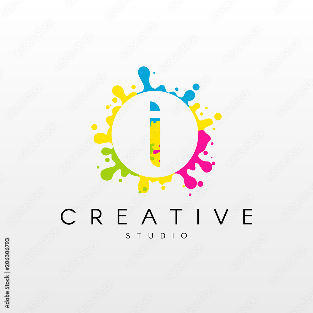 Letter P logo with colorful splash background Stock Vector | Adobe Stock