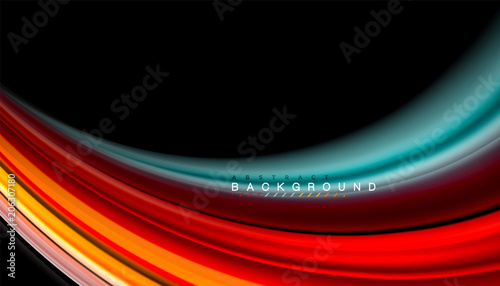 Fluid mixing colors  vector wave abstract background