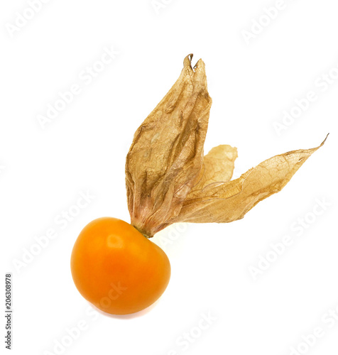 Foto Fresh cape goosebery, physalis, on white background