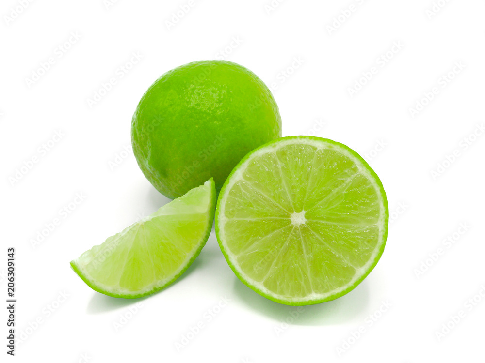 Fresh lime slice isolated on white background Fresh lime slice isolated on white background