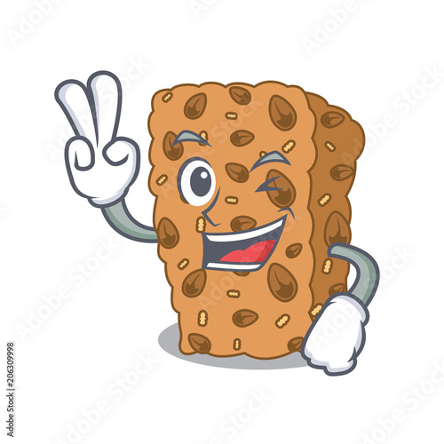 Two finger granola bar character cartoon