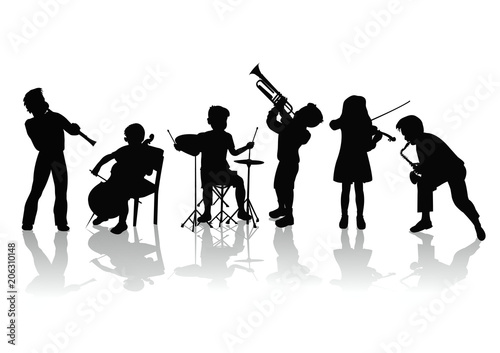 vector collection of musicians silhouettes