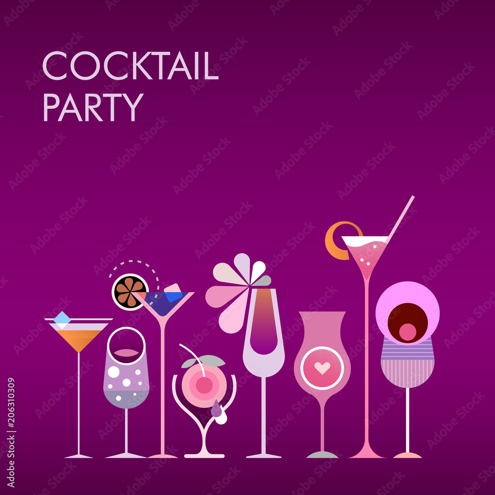 Cocktail Party vector gradient background Cocktail Party vector gradient background