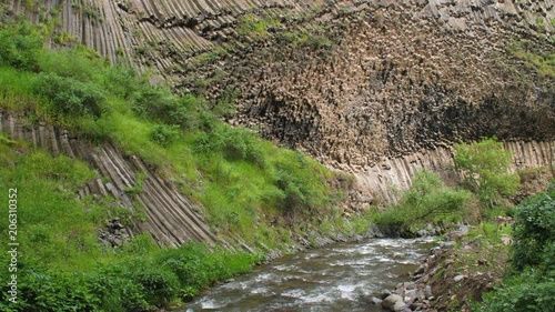 Geological Formation of Octogonal Basalt Columns in rock, Garni Gorge Mountain, Armenia 10