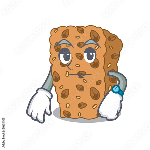 Waiting granola bar mascot cartoon
