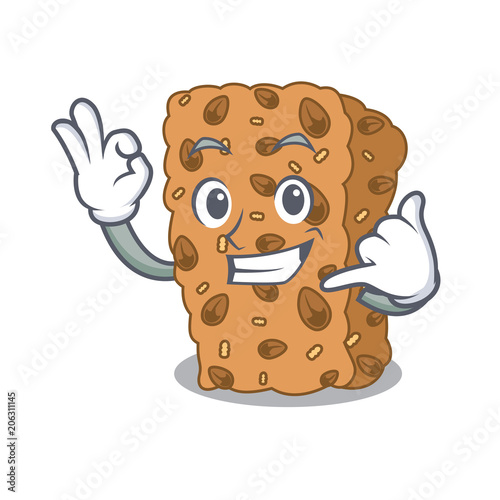 Call me granola bar mascot cartoon
