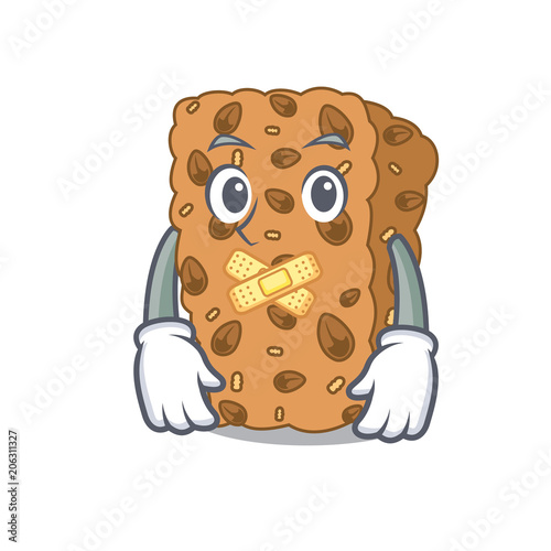 Silent granola bar mascot cartoon