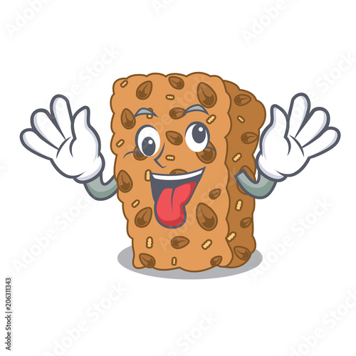 Crazy granola bar mascot cartoon