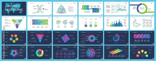 Set of management or statistics concept infographic charts