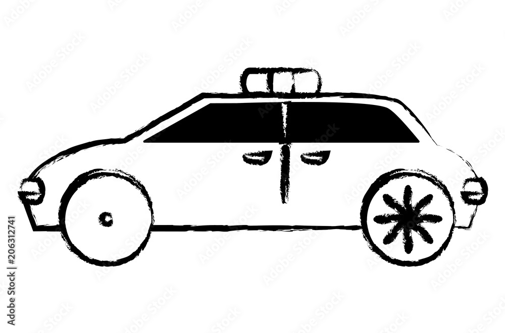 police car icon over white background, vector illustration