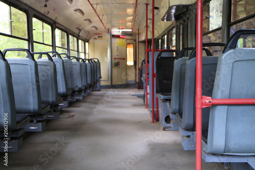 Image of an interior of a city tram.