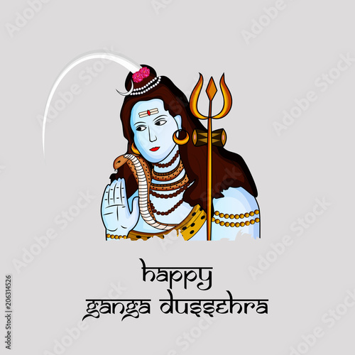 Illustration of background for the ocassion of Hindu festival Ganga Dussehra photo