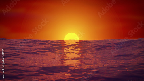 Fototapeta Naklejka Na Ścianę i Meble -  Colorful sunset over the ocean