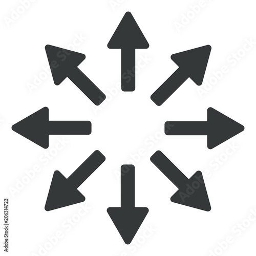 8 arrows in all directions from center