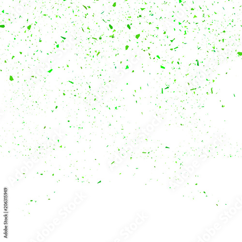 Green Confetti  Pattern. Set of Particles.