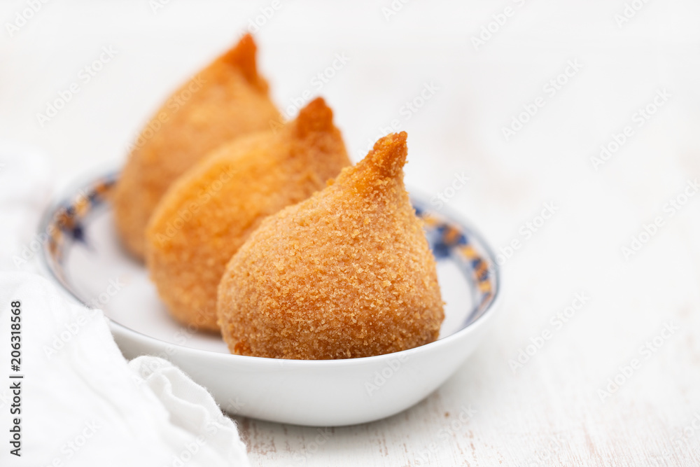 Brazilian snack. Coxinha de Frango. Brazilian snack. Coxinha de Frango.