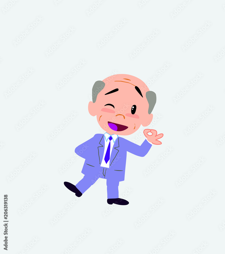 Old businessman doing the OK sign with his hand. Old businessman doing the OK sign with his hand.