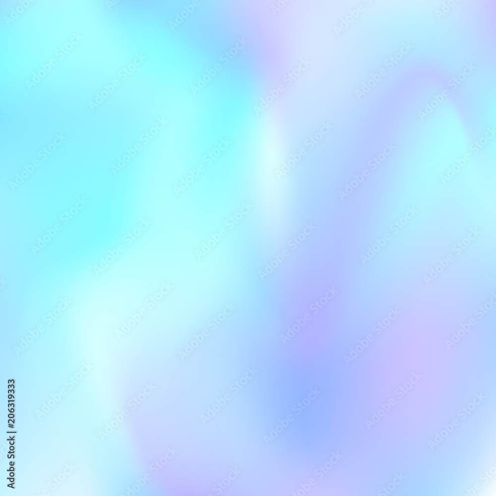 Fototapeta premium Hologram abstract background. Bright gradient mesh backdrop with hologram. 90s, 80s retro style. Pearlescent graphic template for brochure, flyer, poster design, wallpaper, mobile screen.