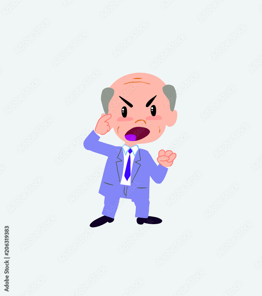 Old businessman screams angry in aggressive attitude. Old businessman screams angry in aggressive attitude.