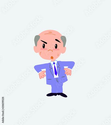 Old businessman with an expression of unpleasant surprise.