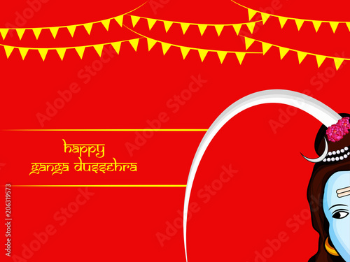 Illustration of background for the ocassion of Hindu festival Ganga Dussehra photo