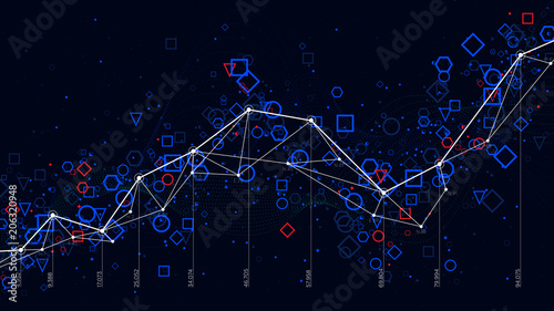 Abstract futuristic infographic, business statistics big data graph visualization