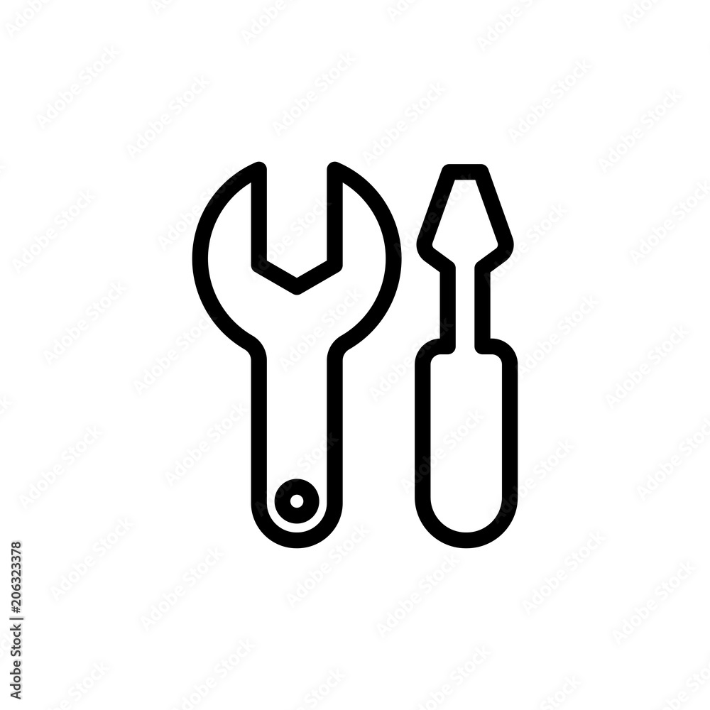 wrench and screw driver icon wrench and screw driver icon