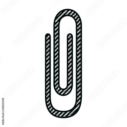doodle metal paperclip icon object to document