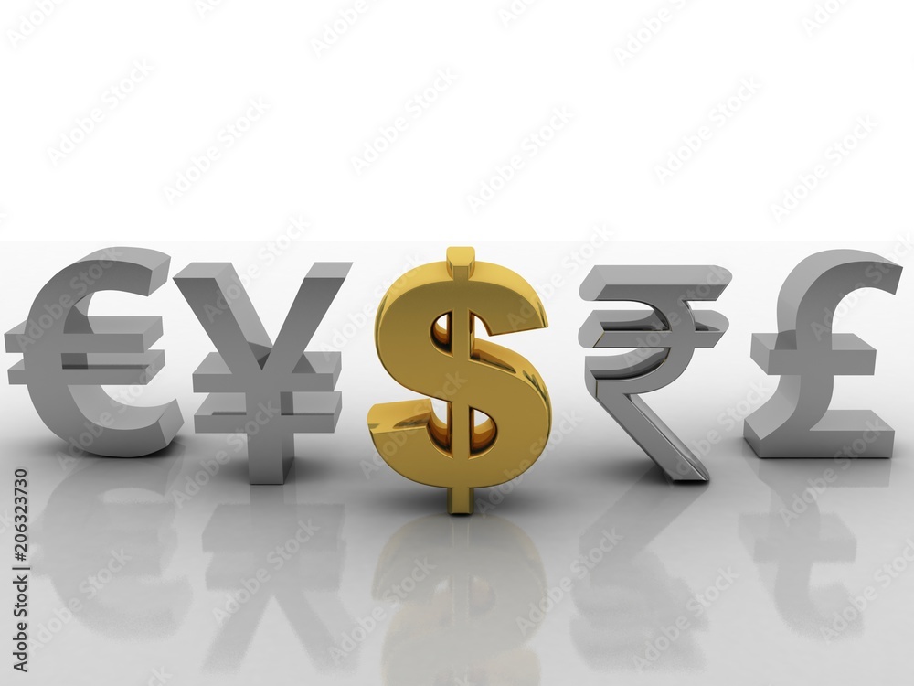 3d rendering Global Currencies 3d rendering Global Currencies