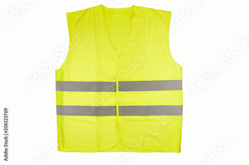 Yellow vest isolated on black photo