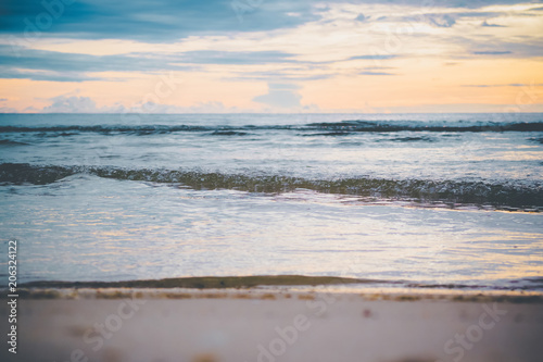 Small waves in the sea in the morning light