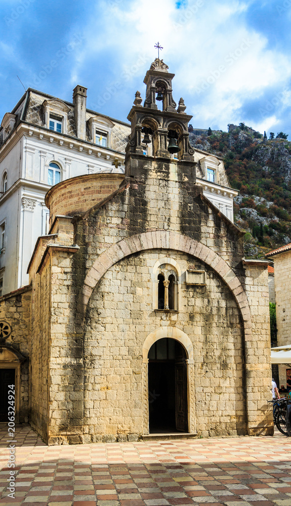 Old Stone Church in Kotor with Bells