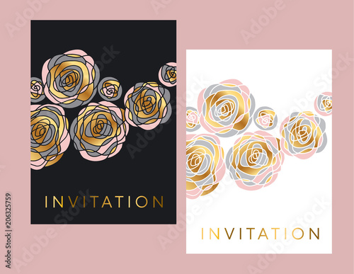 Hand drawn abstract rose fl...