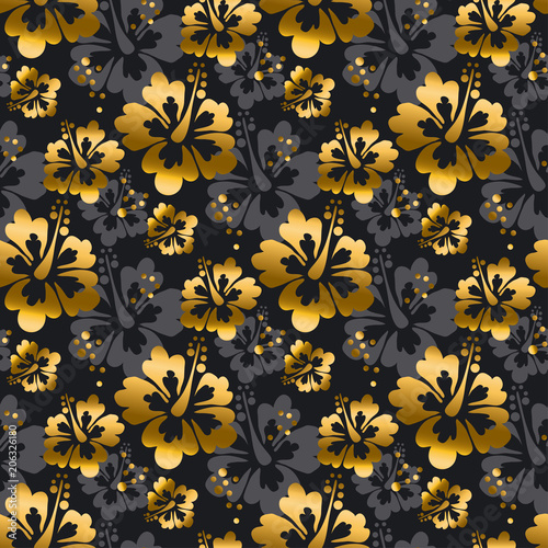 gold and black flowers seam...