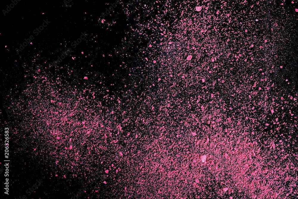 Colorful powder, isolated on black background, texture with clipping path Colorful powder, isolated on black background, texture with clipping path