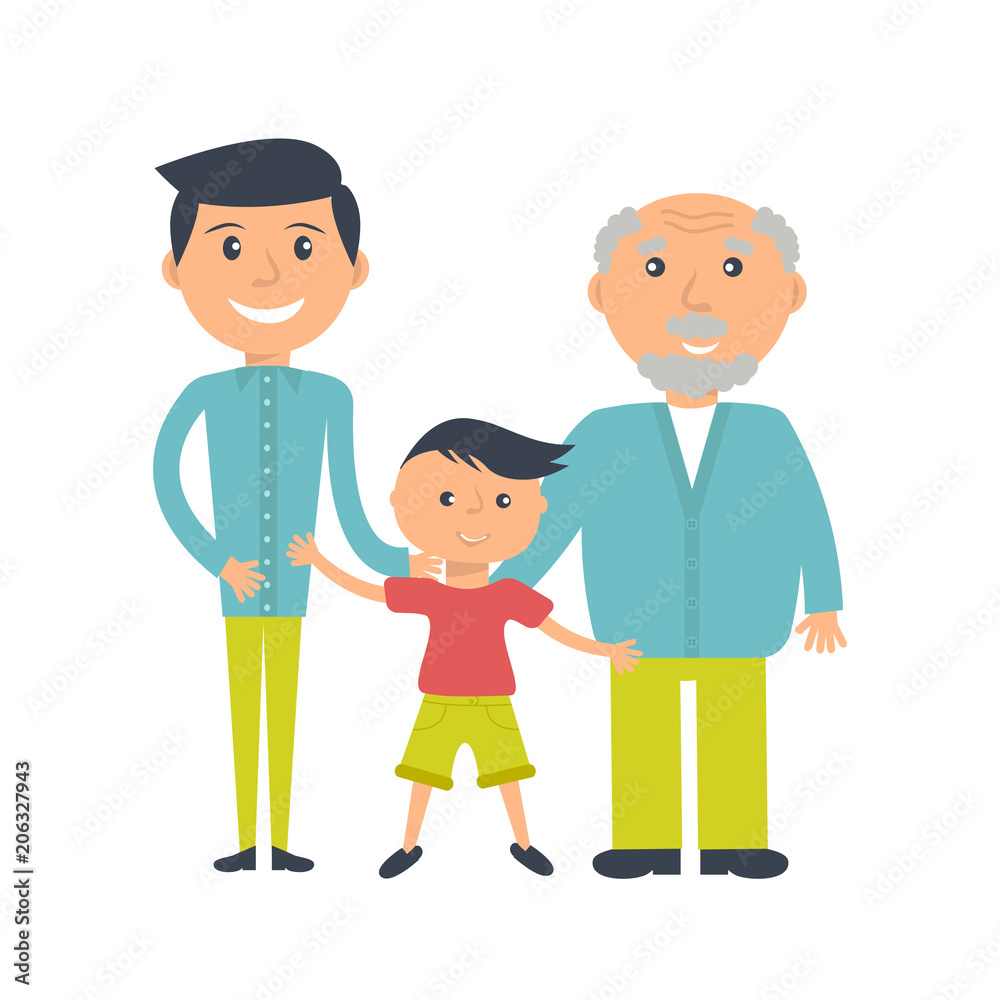 three ages of men from child to senior