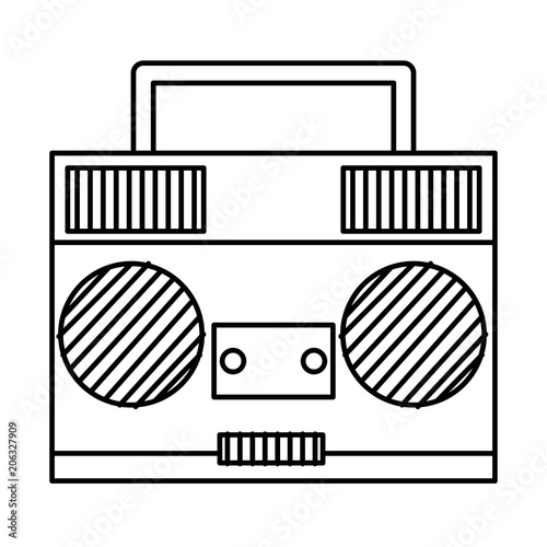 line retro music radio object technology