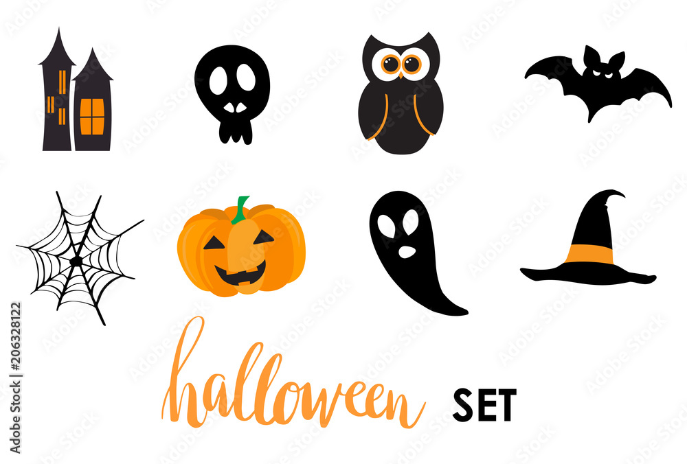 Collection of halloween stickers for your design
