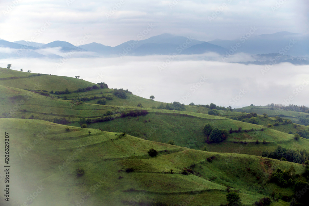 Beautiful summer sunrise at Ieud, Maramures