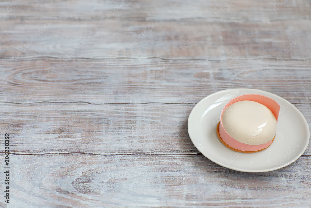 Top view of a creamy cupcake