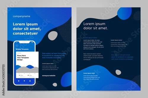 Layout template design with Mobile application. Business brochure flyer design layout.